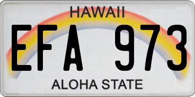 HI license plate EFA973
