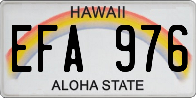 HI license plate EFA976