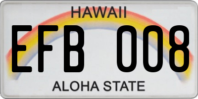 HI license plate EFB008