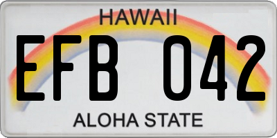 HI license plate EFB042