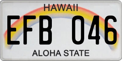 HI license plate EFB046