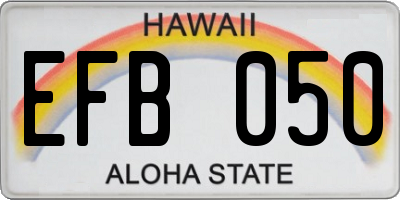 HI license plate EFB050