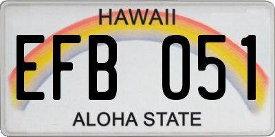 HI license plate EFB051