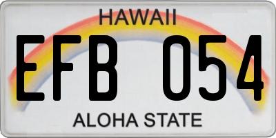 HI license plate EFB054