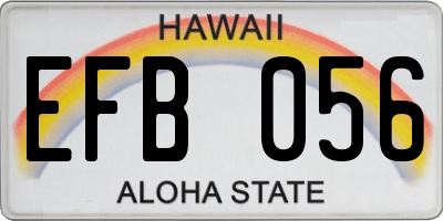 HI license plate EFB056