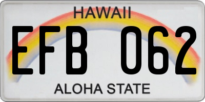 HI license plate EFB062