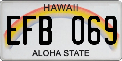 HI license plate EFB069