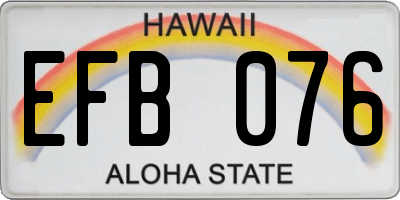HI license plate EFB076