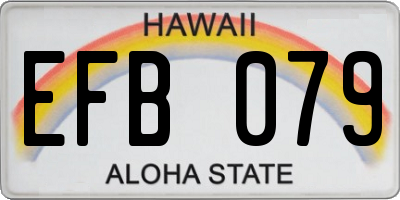 HI license plate EFB079