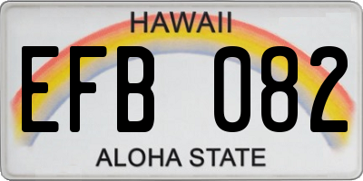 HI license plate EFB082