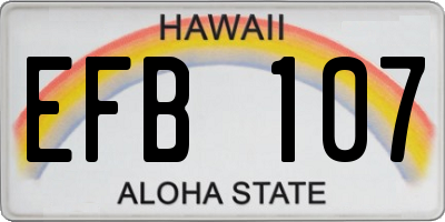 HI license plate EFB107