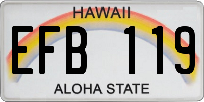HI license plate EFB119