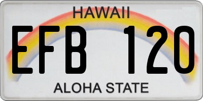 HI license plate EFB120