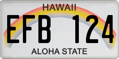 HI license plate EFB124