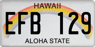 HI license plate EFB129