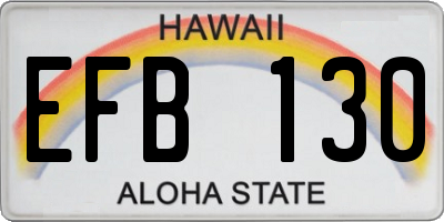 HI license plate EFB130