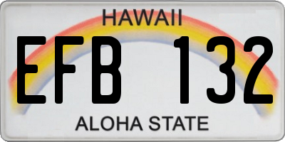 HI license plate EFB132