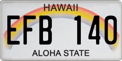HI license plate EFB140