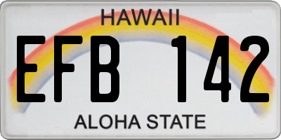 HI license plate EFB142
