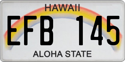 HI license plate EFB145