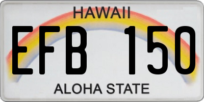 HI license plate EFB150