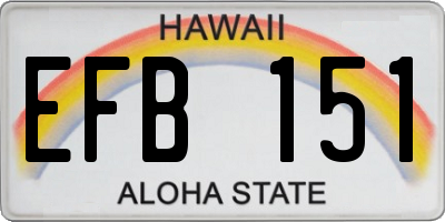 HI license plate EFB151