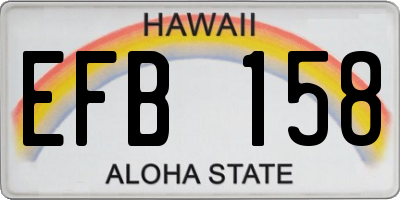 HI license plate EFB158
