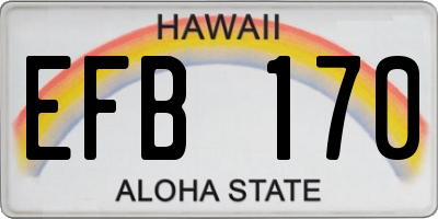 HI license plate EFB170