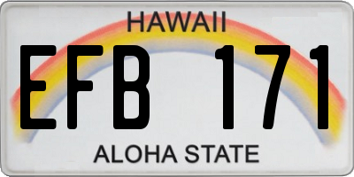 HI license plate EFB171