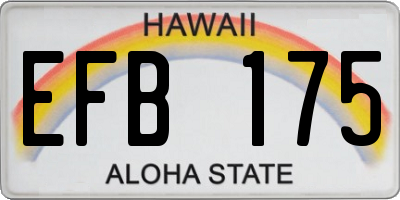 HI license plate EFB175