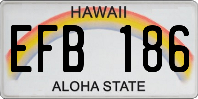HI license plate EFB186