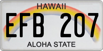 HI license plate EFB207