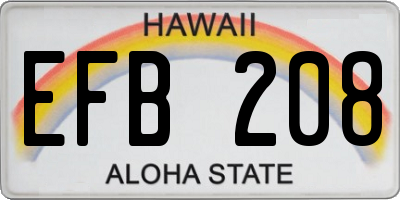 HI license plate EFB208