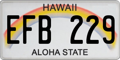 HI license plate EFB229