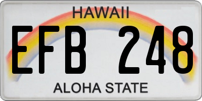 HI license plate EFB248
