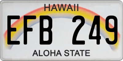 HI license plate EFB249