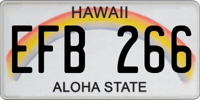 HI license plate EFB266
