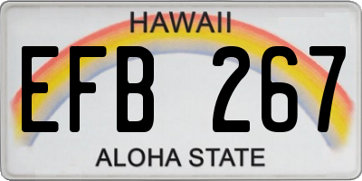 HI license plate EFB267