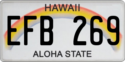 HI license plate EFB269