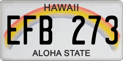 HI license plate EFB273