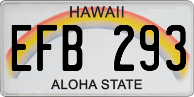 HI license plate EFB293