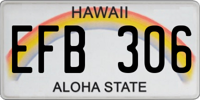 HI license plate EFB306