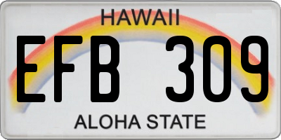HI license plate EFB309
