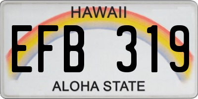 HI license plate EFB319