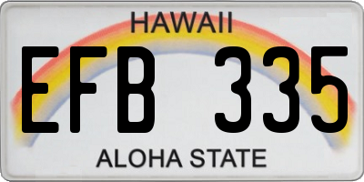 HI license plate EFB335