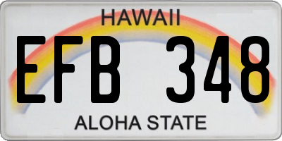 HI license plate EFB348