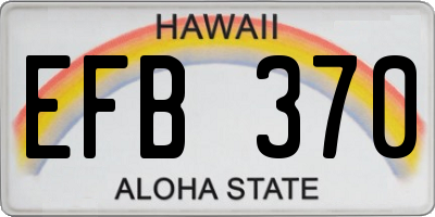 HI license plate EFB370