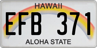 HI license plate EFB371