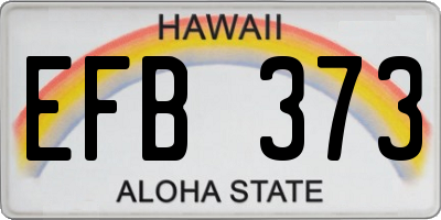 HI license plate EFB373