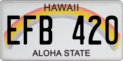 HI license plate EFB420